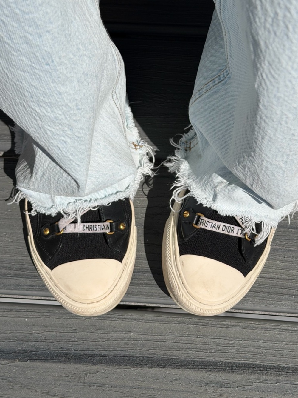 Dior Black & Cream Women's Canvas Low-Top Sneakers